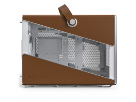 Gabinete Montech Heritage PRO, Mini Tower, Couro e Metal, mATX, Sem Fonte, Com 4 Fans, Preto