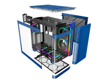 Gabinete Gamer Montech King 95 Pro, ARGB, Mid Tower, Vidro Temperado, ATX, Red, Sem Fonte, Com 6 Fans