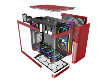 Gabinete Gamer Montech King 95 PRO, ARGB, Mid Tower, Vidro Temperado, ATX, Prussian Blue, Sem Fonte, Com 6 Fans