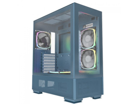 Gabinete Gamer Montech Sky Two, ARGB, Mid Tower, Vidro Temperado, ATX, Black, Sem Fonte, Com 4 Fans