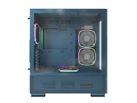 Gabinete Gamer Montech Sky Two, ARGB, Mid Tower, Vidro Temperado, ATX, Black, Sem Fonte, Com 4 Fans