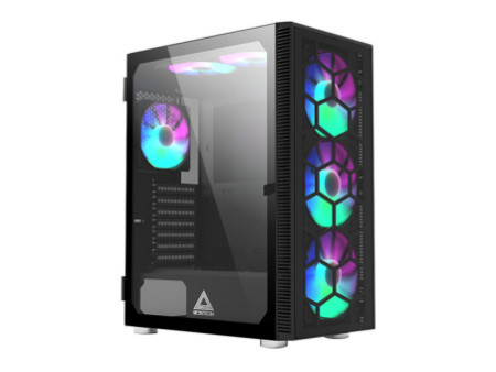 Gabinete Gamer Montech X3 MESH, Mid Tower, Black, ATX, Com 6 Fans Rainbow, Vidro Temperado, X3 MESH (B)