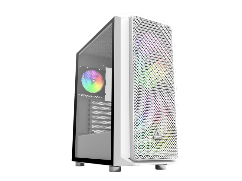 Gabinete Gamer Montech Sky One ARGB, Mid Tower, Vidro Temperado, Black, E-ATX, Sem Fonte, Com 2 Fans