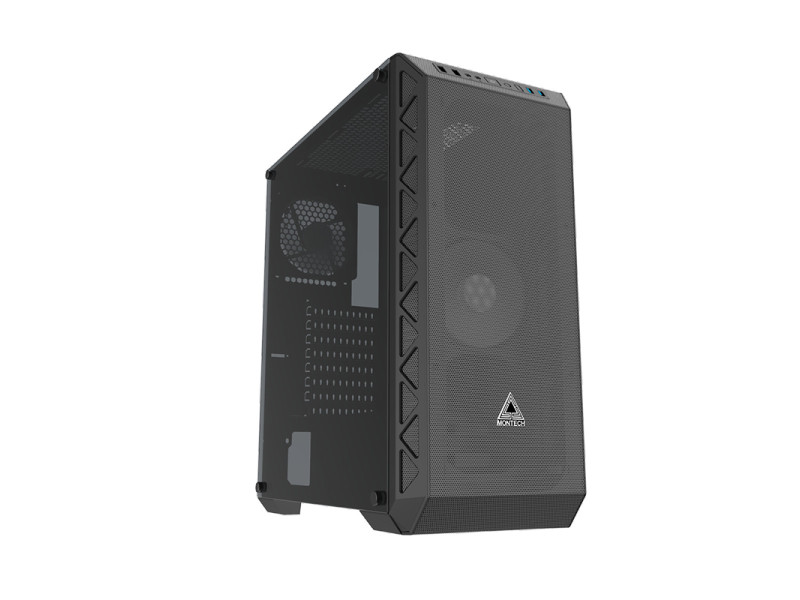 Gabinete Gamer Montech Air X ARGB, Mid Tower, Vidro Temperado, BLACK, E-ATX, Sem Fonte, Com 3 Fans ARGB