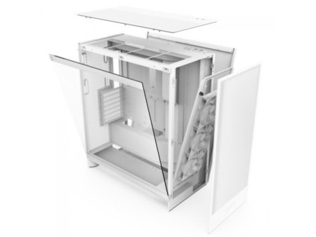 Gabinete Gamer NZXT H6 Flow RGB, Mid Tower, Vidro Temperado, White, ATX, Sem Fonte, 3 Fans, CC-H61FW-R1