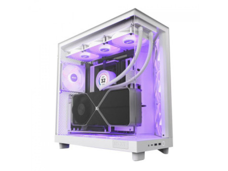 Gabinete Gamer NZXT H6 Flow RGB, Mid Tower, Vidro Temperado, Black, ATX, Sem Fonte, 3 Fans, CC-H61FB-R1