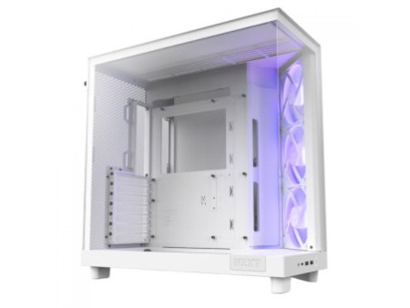 Gabinete Gamer NZXT H6 Flow RGB, Mid Tower, Vidro Temperado, Black, ATX, Sem Fonte, 3 Fans, CC-H61FB-R1