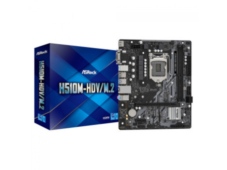 Placa Mãe ASRock H510M-HDV/M.2, Chipset H510, Intel LGA 1200, mATX, DDR4, 90-MXBFT0-A0BAY1Z