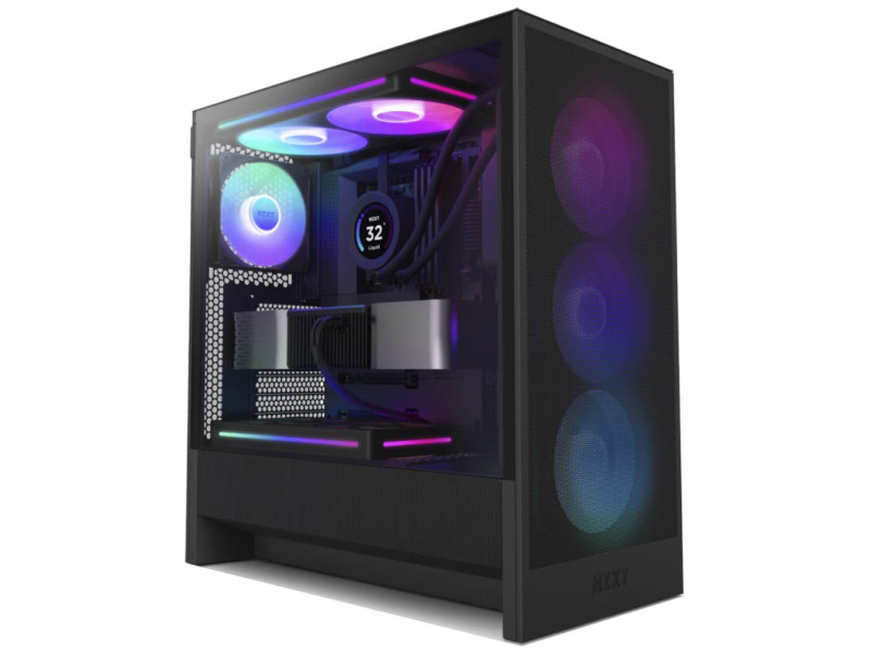 Gabinete Gamer NZXT H5 Flow, Mid Tower, Vidro Temperado, ATX, White, Sem Fonte, Com 2 Fans, CC-H51FW-01