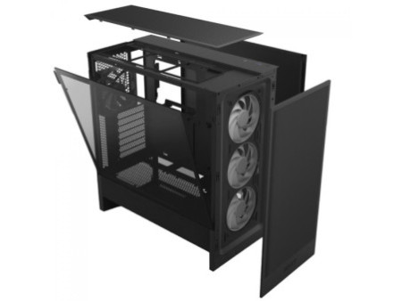 Gabinete Gamer NZXT H5 Flow, Mid Tower, Vidro Temperado, ATX, White, Sem Fonte, Com 2 Fans, CC-H51FW-01