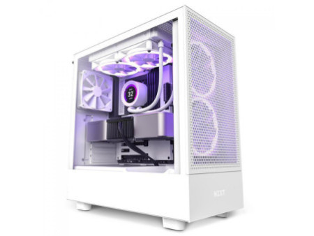 Gabinete Gamer NZXT H5 Flow RGB, Mid Tower, Vidro Temperado, ATX, Black, Sem Fonte, Com 4 Fans, CC-H51FB-R1