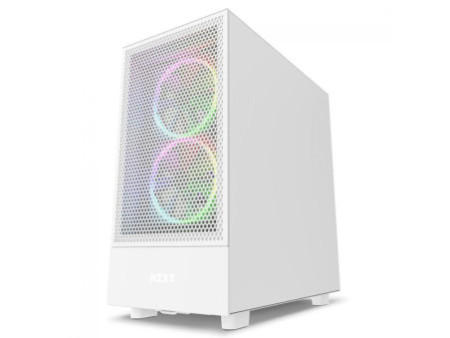 Gabinete Gamer NZXT H5 Flow RGB, Mid Tower, Vidro Temperado, ATX, Black, Sem Fonte, Com 4 Fans, CC-H51FB-R1