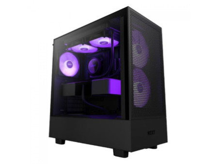 Gabinete Gamer NZXT H5 Flow, Mid Tower, Vidro Temperado, ATX, Black, Sem Fonte, Com 2 Fans, CC-H51FB-01