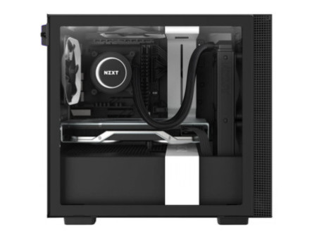 Gabinete Gamer NZXT H210i, Mini Tower, Vidro Temperado, Black, Sem Fonte, Com 2 Fans, CA-H210I-B1
