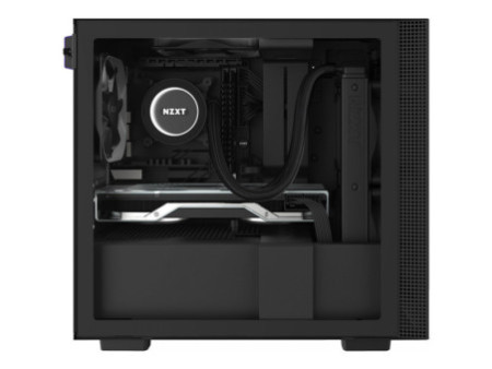 Gabinete Gamer NZXT H210, Mini Tower, Vidro Temperado, Black, Sem Fonte, Com 2 Fans, CA-H210B-B1