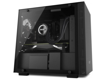 Gabinete Gamer NZXT H200, Mini Tower, Com 2 Fans, Vidro Temperado, Black-Blue, Sem Fonte, CA-H200B-BL