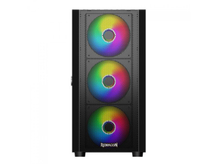 Gabinete Gamer Redragon Tailgate, Mid Tower, RGB, Vidro Temperado, Black, ATX, Sem Fonte, Com 5 Fans, GC-702