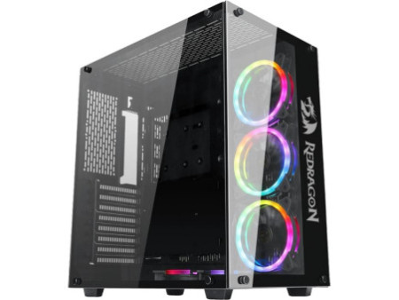 Gabinete Gamer Redragon Bluestreak, Mid Tower, Vidro Temperado, Black, Sem Fonte, Sem Fan, GC-MA211