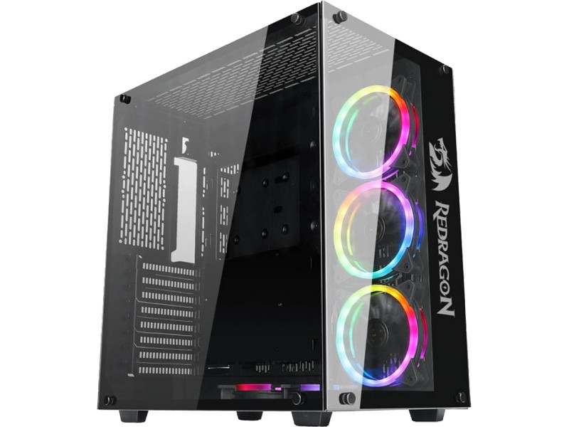 Gabinete Gamer Redragon Bluestreak, Mid Tower, Vidro Temperado, Black, Sem Fonte, Sem Fan, GC-MA211