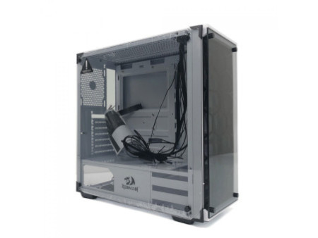 Gabinete Gamer Redragon, Wheel Jack, Mid Tower, Vidro Temperado, Black, Sem Fonte, Sem Fan, GC-606BK