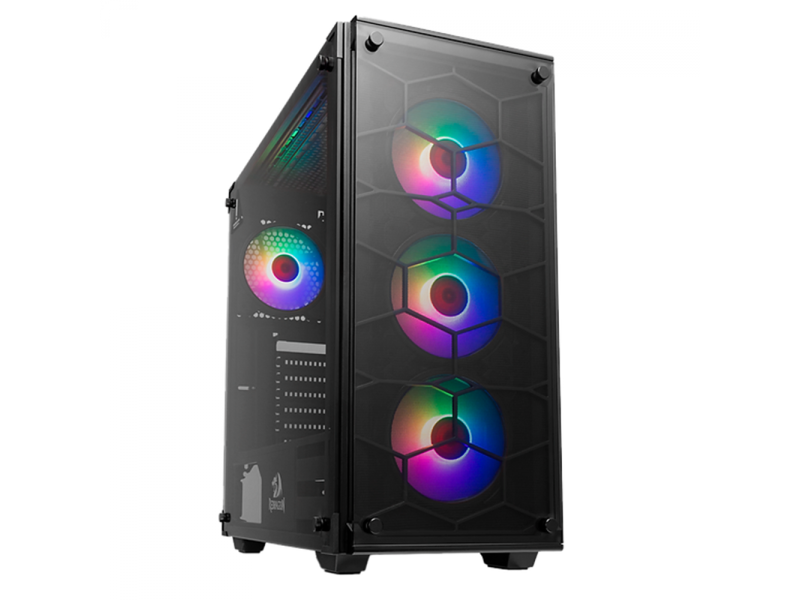 Gabinete Gamer ReDragon Infernal Dragon Strafe, Mid Tower, Vidro Temperado, Black, ATX, Sem Fonte, Sem Fan, GC-706IF
