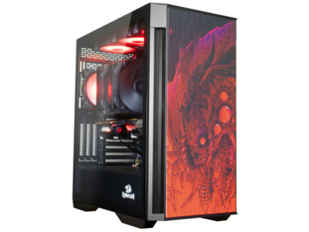 Gabinete Gamer Redragon Megatron, Mid Tower, Vidro Temperado, Black, ATX, Sem Fonte, Sem Fans, GC-705B
