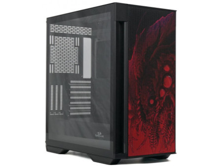 Gabinete Gamer Redragon Megatron, Mid Tower, Vidro Temperado, Black, ATX, Sem Fonte, Sem Fans, GC-705B