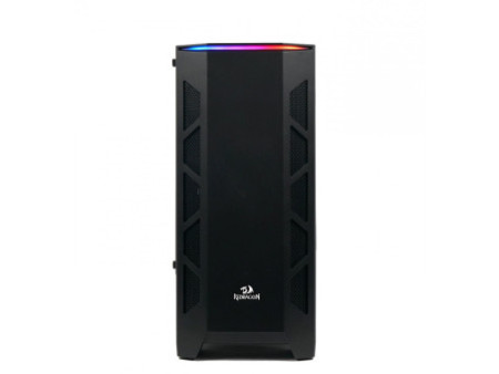 Gabinete Gamer Redragon Wheel Jack, Mid Tower, Vidro Temperado, Black, Sem fonte, Com 4 Fans RGB