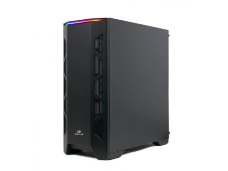 Gabinete Gamer Redragon Wheel Jack, Mid Tower, Vidro Temperado, Black, Sem fonte, Com 4 Fans RGB