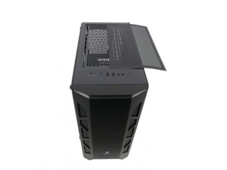 Gabinete Gamer Redragon Wheel Jack, Mid Tower, Vidro Temperado, Black, Sem fonte, Com 4 Fans RGB