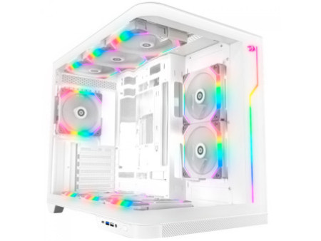 Gabinete Gamer Redragon Wideload Extreme, Mid Tower, RGB, Vidro Curvado Temperado, ATX, Black, Sem Fonte, Sem Fan, CA-605B