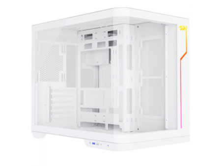 Gabinete Gamer Redragon Wideload Extreme, Mid Tower, RGB, Vidro Curvado Temperado, ATX, Black, Sem Fonte, Sem Fan, CA-605B