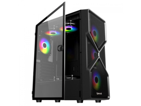 Gabinete Gamer ReDragon Demolisher, Mid Tower, Vidro Temperado, Black, ATX, Sem Fonte, Sem Fan, GC-706B