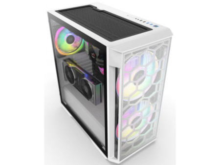 Gabinete Gamer Redragon Grindor, Mid Tower, RGB, Vidro Temperado, Black, ATX, Sem Fonte, Com 2 Fans, GC-616