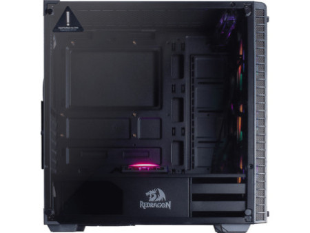 Gabinete Gamer Redragon Brawn, Mid Tower, Vidro Temperado, Black, Sem fonte, Sem Fan, GC-500