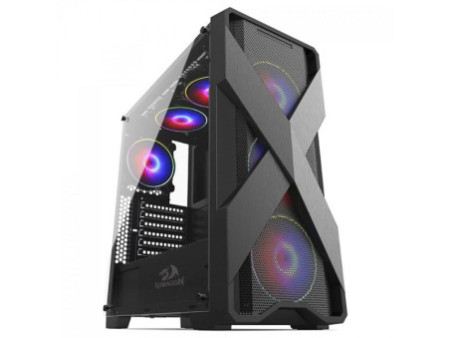 Gabinete Gamer Redragon, Nosecone, Mid Tower, Vidro Temperado, Black, Sem Fonte, Sem Fan, GC-909