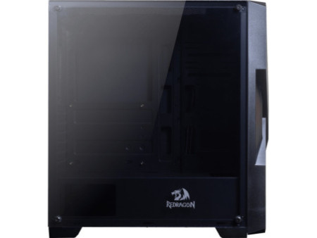 Gabinete Gamer Redragon, Nosecone, Mid Tower, Vidro Temperado, Black, Sem Fonte, Sem Fan, GC-909