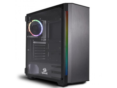 Gabinete Gamer Redragon Ramhorn, Mid Tower, S-Fan, Vidro Temperado, Black, Sem fonte