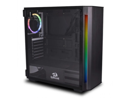 Gabinete Gamer Redragon Ramhorn, Mid Tower, S-Fan, Vidro Temperado, Black, Sem fonte