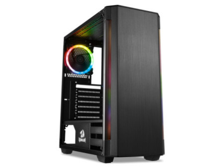 Gabinete Gamer Redragon Ramhorn, Mid Tower, S-Fan, Vidro Temperado, Black, Sem fonte