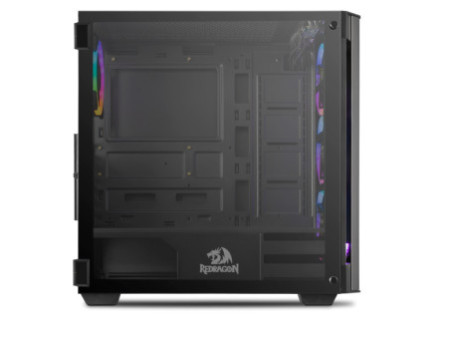 Gabinete Gamer Redragon Ramhorn, Mid Tower, S-Fan, Vidro Temperado, Black, Sem fonte