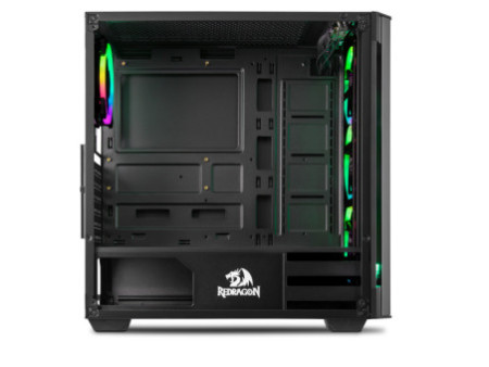 Gabinete Gamer Redragon Ramhorn, Mid Tower, S-Fan, Vidro Temperado, Black, Sem fonte