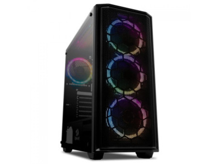 Gabinete Gamer Redragon, Thundercracker, Mid Tower, Vidro Temperado, Black, Sem Fonte, Com 3 Fans RGB