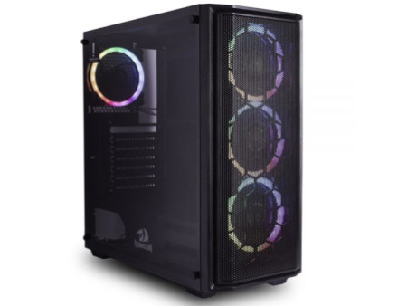 Gabinete Gamer Redragon, Thundercracker, Mid Tower, Vidro Temperado, Black, Sem Fonte, Com 3 Fans RGB