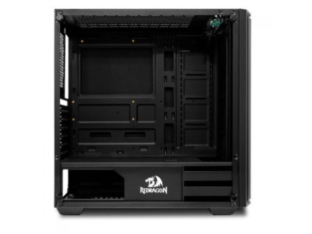 Gabinete Gamer Redragon, Thundercracker, Mid Tower, Vidro Temperado, Black, Sem Fonte, Com 3 Fans RGB