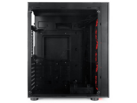 Gabinete Gamer Redragon Wheel Jack, Mid Tower, Vidro Temperado, Black, Sem fonte, Com 4 Fans Red