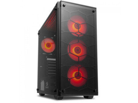 Gabinete Gamer Redragon, Grimlock RGB, Mid Tower, Vidro Temperado, Black, Sem Fonte, Com 3 Fans