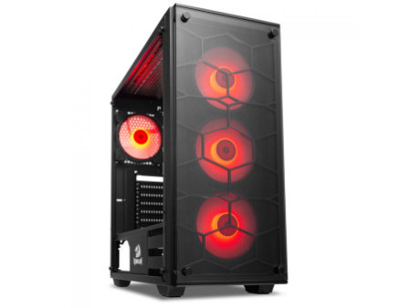 Gabinete Gamer Redragon, Grimlock RGB, Mid Tower, Vidro Temperado, Black, Sem Fonte, Com 3 Fans