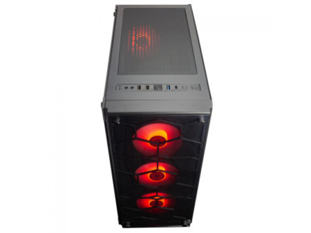 Gabinete Gamer Redragon, Grimlock RGB, Mid Tower, Vidro Temperado, Black, Sem Fonte, Com 3 Fans
