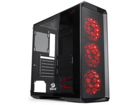 Gabinete Gamer Redragon Trailbreaker, Mid Tower, Com 3 Fans RGB, Vidro Temperado, Black, Sem Fonte, RD-GC-603